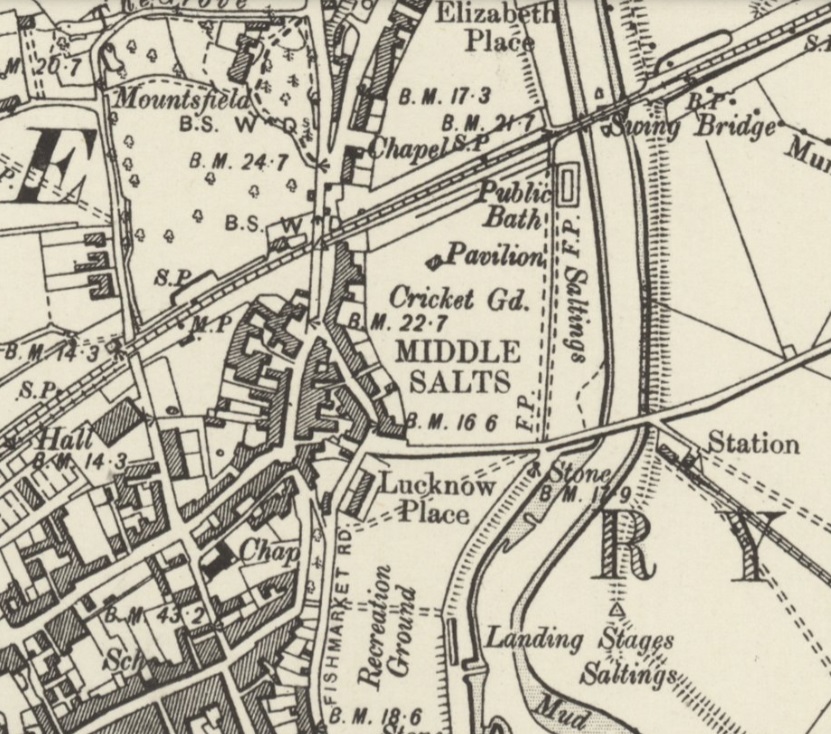 Rye - Rye Cricket Club : Map credit National Library of Scotland